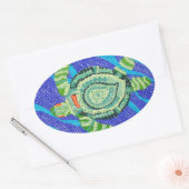Sticker Ovale Petite tortue avec de nombreux points (Enveloppe)