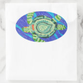 Sticker Ovale Petite tortue avec de nombreux points (Sac)