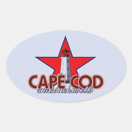 Sticker Ovale Phare de Cape Cod (Devant)