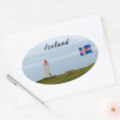 Sticker Ovale Phare de la péninsule de Vatnsnes - Islande (Enveloppe)
