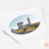 Sticker Ovale Phare de Nubble (Enveloppe)