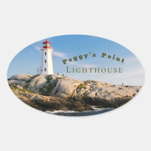 Sticker Ovale Phare de Peggys Point Canada atlantique