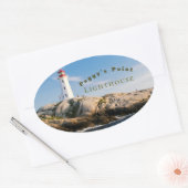 Sticker Ovale Phare de Peggys Point Canada atlantique (Enveloppe)