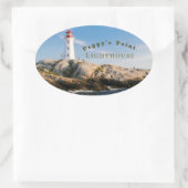 Sticker Ovale Phare de Peggys Point Canada atlantique (Sac)
