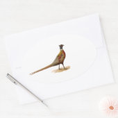Sticker Ovale Pheasant à cou cerf (Enveloppe)