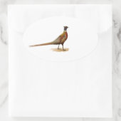 Sticker Ovale Pheasant à cou cerf (Sac)