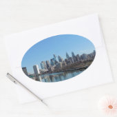 Sticker Ovale Philadelphie Skyline (Enveloppe)