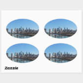 Sticker Ovale Philadelphie Skyline (Feuille)