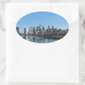 Sticker Ovale Philadelphie Skyline (Sac)