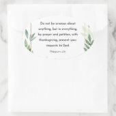 Sticker Ovale Philippiens 4:6, Verse de la Bible (Sac)