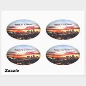Sticker Ovale Phoenix, AZ at Sundown (Feuille)
