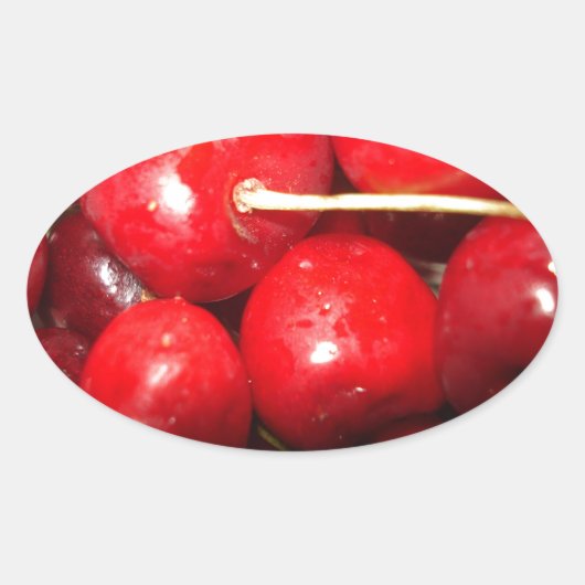 Sticker Ovale Photo de Cherries (Devant)