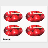 Sticker Ovale Photo de Cherries (Feuille)