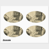 Sticker Ovale photo vintage (Feuille)