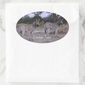 Sticker Ovale Photo Zebra Double Take (Sac)