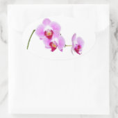 Sticker Ovale Photographie de fermeture d'orchidées radiantes (Sac)