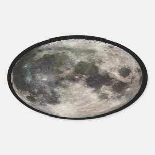 Sticker Ovale Photographie Galilée de surface lunaire de lune
