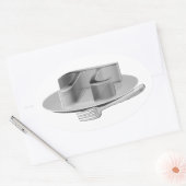 Sticker Ovale Pi sur une plateforme argentée (Enveloppe)