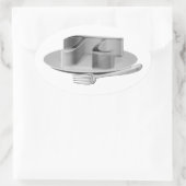 Sticker Ovale Pi sur une plateforme argentée (Sac)