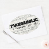 Sticker ovale Pianoaholic Life (Enveloppe)