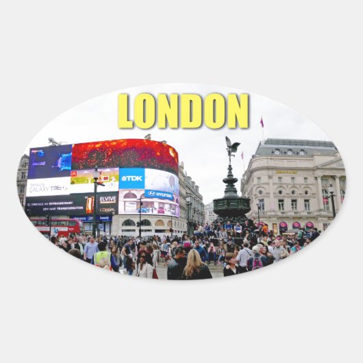 Sticker Ovale Piccadilly Circus - Pro photo (Devant)