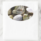 Sticker Ovale Pierre de champ, rochers, pierre en détresse, pier (Sac)