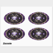 Sticker Ovale Pierre précieuse violette, violette (Feuille)