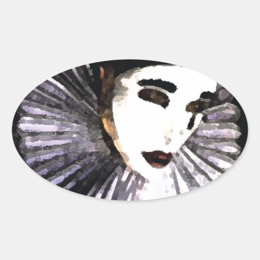 Sticker Ovale Pierrot (Devant)