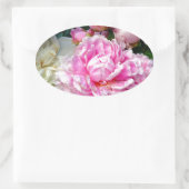 Sticker Ovale Pies roses et blanches (Sac)