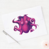 Sticker Ovale Pieuvre de la fille Crimson (Enveloppe)