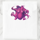 Sticker Ovale Pieuvre de la fille Crimson (Sac)