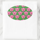 Sticker Ovale Piggies roses mignonnes (Sac)