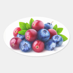 Sticker Ovale Pile de baies fraîches