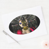 Sticker Ovale PILOTE SPACESHIP ANDROID XENIA, Science-fiction (Enveloppe)