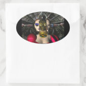 Sticker Ovale PILOTE SPACESHIP ANDROID XENIA, Science-fiction (Sac)