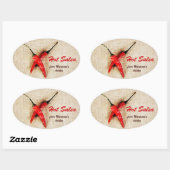 Sticker Ovale piment rustique sauce salsa chaude (Feuille)