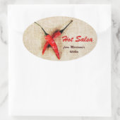 Sticker Ovale piment rustique sauce salsa chaude (Sac)