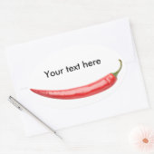 Sticker Ovale Piments rouges (Enveloppe)