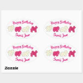 Sticker Ovale Pink Animal Crackers Cookies Circus Anniversaire (Feuille)