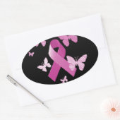 Sticker Ovale Pink Aware Ribbon (Enveloppe)