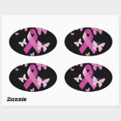 Sticker Ovale Pink Aware Ribbon (Feuille)