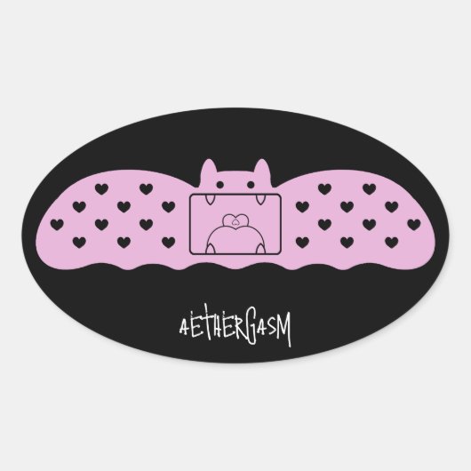 Sticker Ovale Pink Bat Bandage Version 1 (Devant)