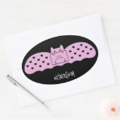Sticker Ovale Pink Bat Bandage Version 1 (Enveloppe)