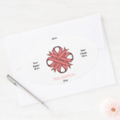 Sticker Ovale Pink Clover Ribbon (Enveloppe)