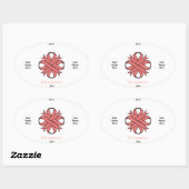 Sticker Ovale Pink Clover Ribbon (Feuille)