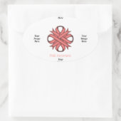 Sticker Ovale Pink Clover Ribbon (Sac)