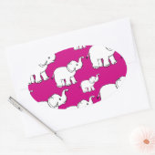 Sticker Ovale Pink Cute Animal Pattern Cartoon Elephant Pattern (Enveloppe)