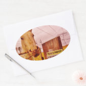 Sticker Ovale Pink Private Property Horse (Enveloppe)