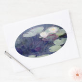 Sticker Ovale Pink Water-Lilies : 1897-99 par Monet (Enveloppe)