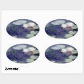 Sticker Ovale Pink Water-Lilies : 1897-99 par Monet (Feuille)